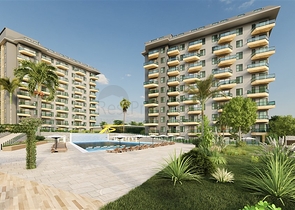 1+1 apartment in a newly built building in Avsallar district