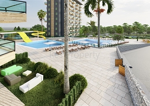 1+1 apartment in a newly built building in Avsallar district