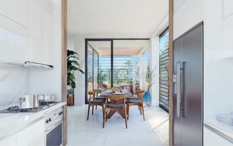 Attractive villas surrounded by lush nature