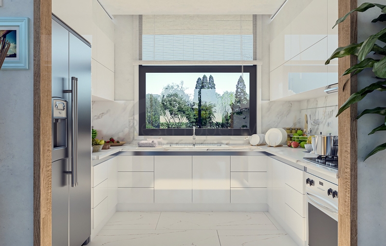 Attractive villas surrounded by lush nature