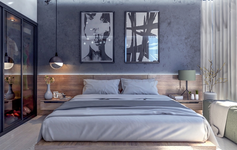 Attractive villas surrounded by lush nature