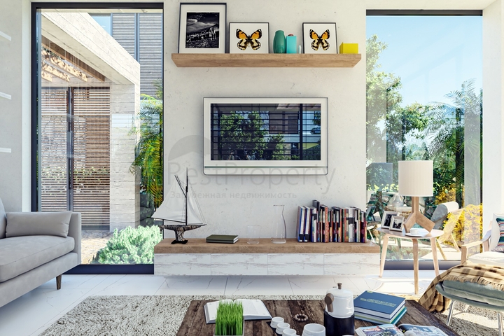 Attractive villas surrounded by lush nature