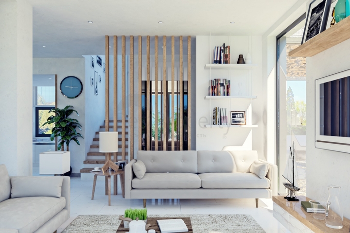 Attractive villas surrounded by lush nature