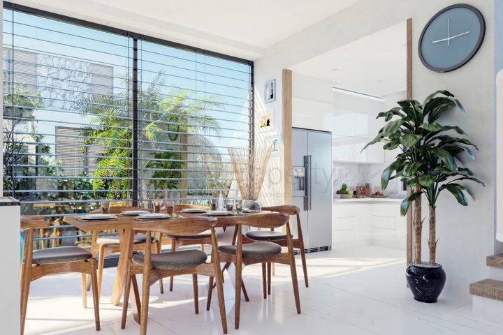 Attractive villas surrounded by lush nature