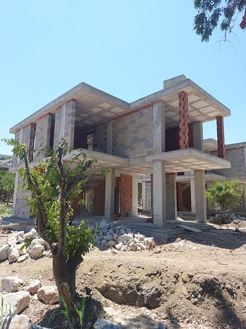 Attractive villas surrounded by lush nature