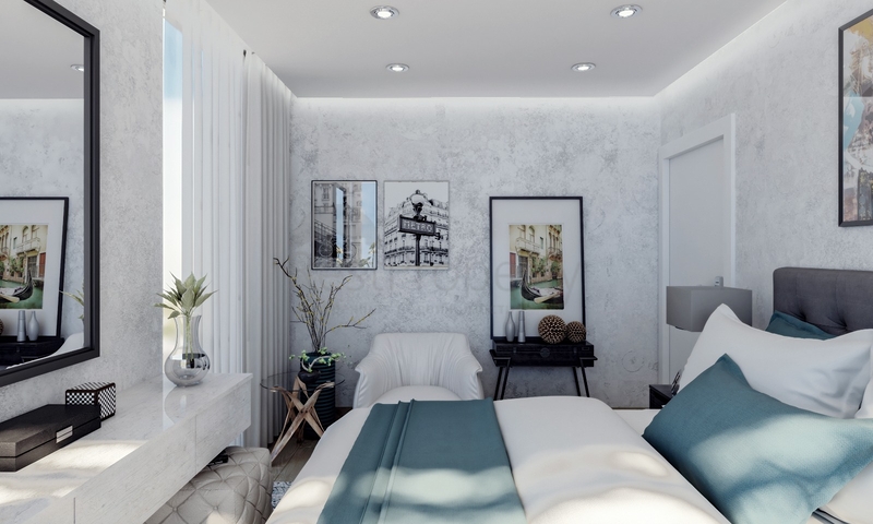 Attractive villas surrounded by lush nature