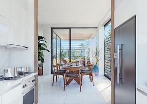 Attractive villas surrounded by lush nature