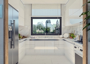 Attractive villas surrounded by lush nature