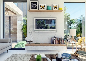 Attractive villas surrounded by lush nature