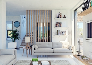 Attractive villas surrounded by lush nature