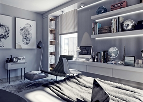 Attractive villas surrounded by lush nature