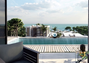 Attractive villas surrounded by lush nature