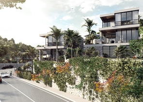 Attractive villas surrounded by lush nature