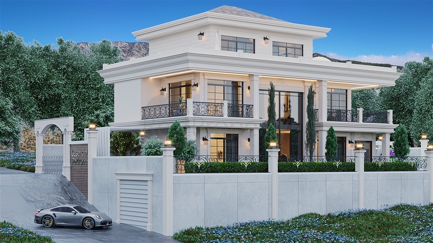 Villa with sea view 5+1 in Kargicak area