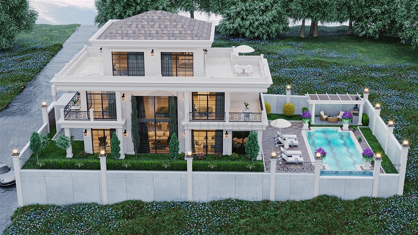 Villa with sea view 5+1 in Kargicak area