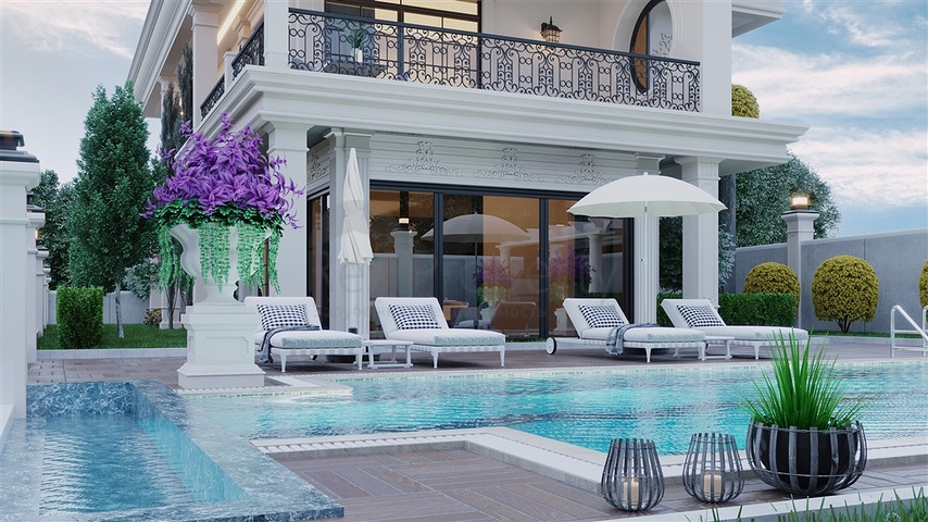 Villa with sea view 5+1 in Kargicak area