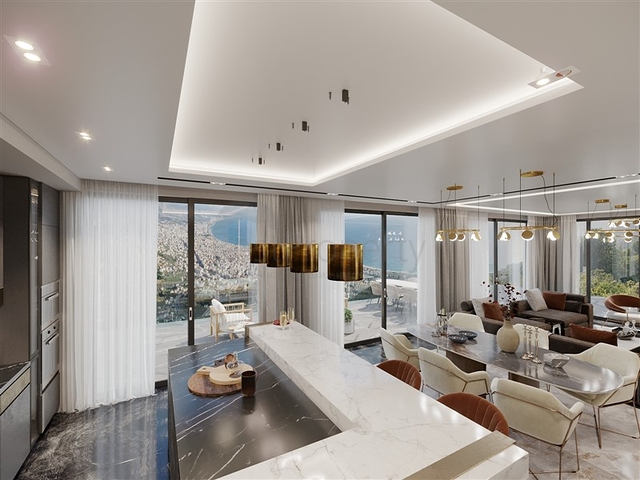Luxury life style - Sea and Castle view - 4 bedroom Villa - in Alanya 