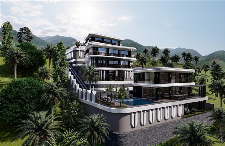 Luxury life style - Sea and Castle view - 4 bedroom Villa - in Alanya 