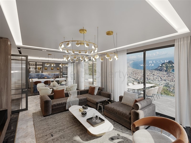 Luxury life style - Sea and Castle view - 4 bedroom Villa - in Alanya 
