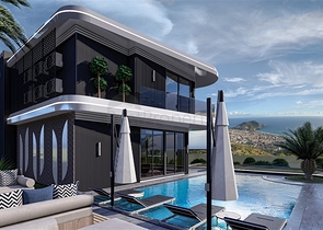 Luxury life style - Sea and Castle view - 4 bedroom Villa - in Alanya 