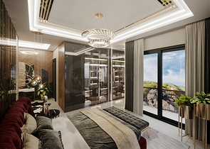 Luxury life style - Sea and Castle view - 4 bedroom Villa - in Alanya 