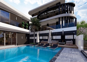 Luxury life style - Sea and Castle view - 4 bedroom Villa - in Alanya 