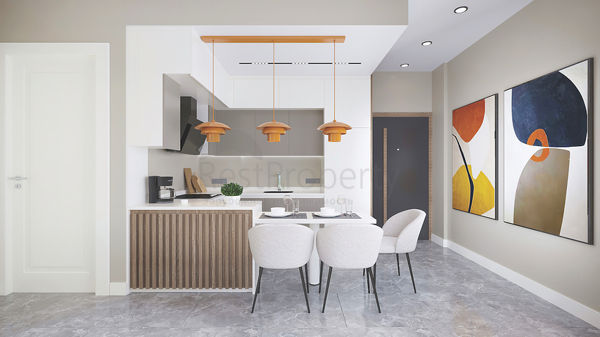 2+1 apartments in an eco-friendly complex surrounded by coniferous forest in the area of Dortepe in the eastern part of Bodrum.