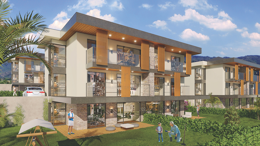 2+1 apartments in an eco-friendly complex surrounded by coniferous forest in the area of Dortepe in the eastern part of Bodrum.