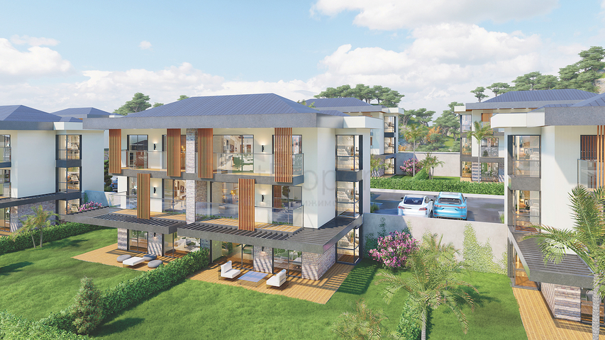 2+1 apartments in an eco-friendly complex surrounded by coniferous forest in the area of Dortepe in the eastern part of Bodrum.