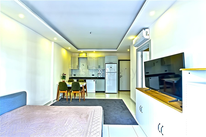 Furnished 1+1 Apartment in Oba, Alanya – Designer Interior & Resort-Style Complex