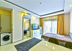 Furnished 1+1 Apartment in Oba, Alanya – Designer Interior & Resort-Style Complex