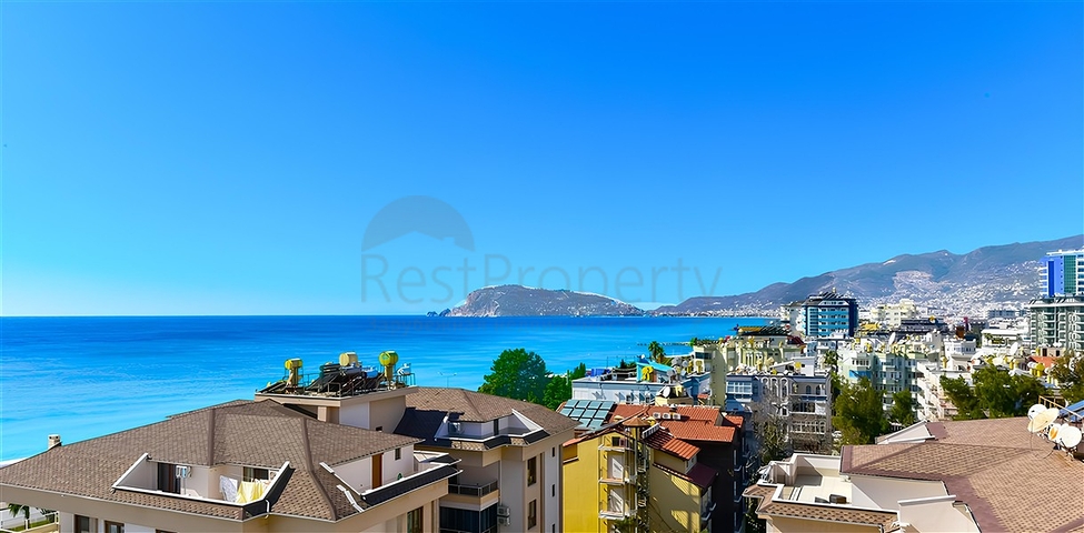 Seafront 2+1 Apartment in Tosmur, Alanya – Panoramic Sea View