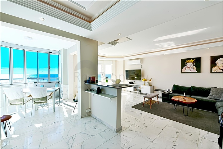 Seafront 2+1 Apartment in Tosmur, Alanya – Panoramic Sea View