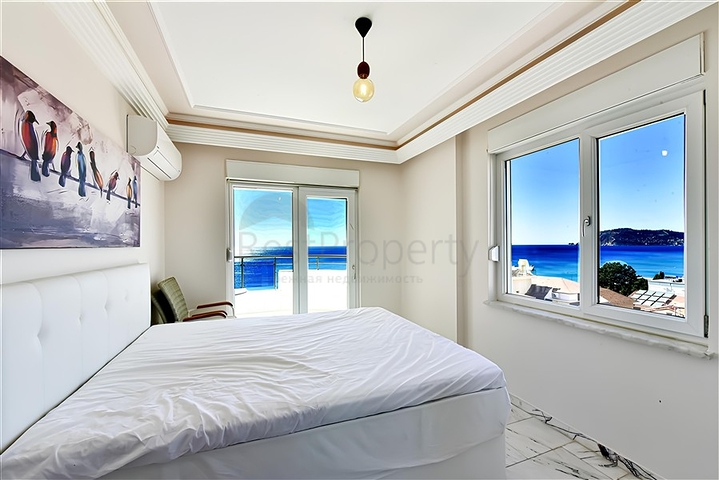 Seafront 2+1 Apartment in Tosmur, Alanya – Panoramic Sea View