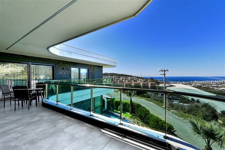 Villa 6+1 with sea view in Kargicak area 