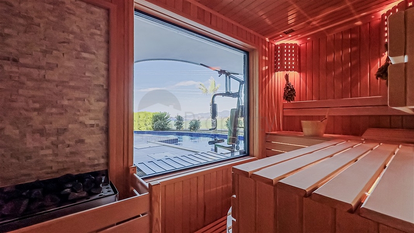 Villa 6+1 with sea view in Kargicak area 