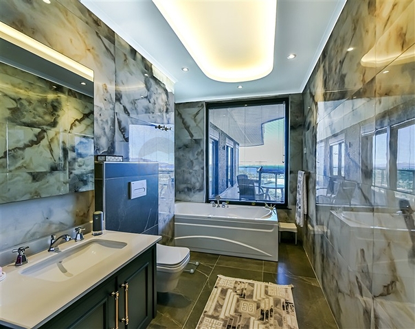 Villa 6+1 with sea view in Kargicak area 