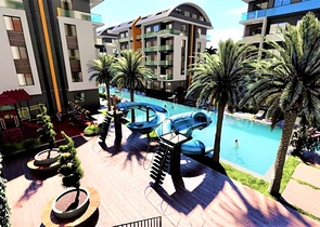 1+1 Apartment in Okurcalar, Alanya – Resort Complex 150 m from the Sea