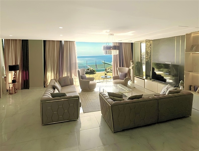 Vida 5+1 with sea view in the center of Alanya