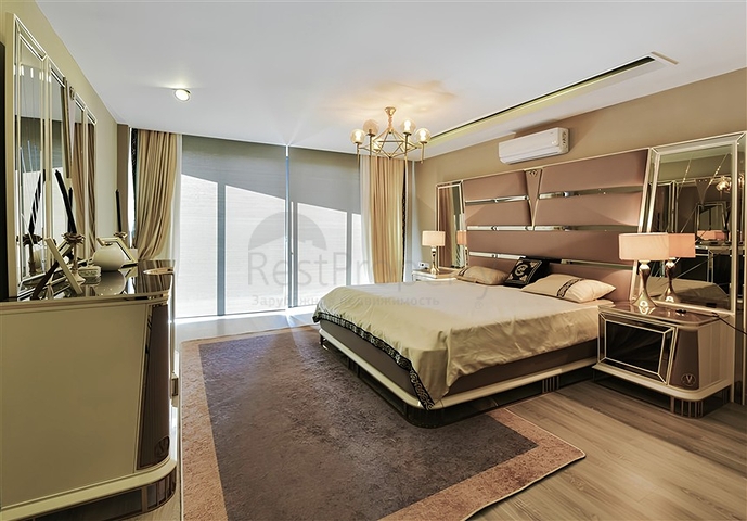 Vida 5+1 with sea view in the center of Alanya