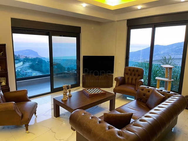 Luxury Furnished Villa in Bektas, Alanya with Panoramic Sea & Castle Views
