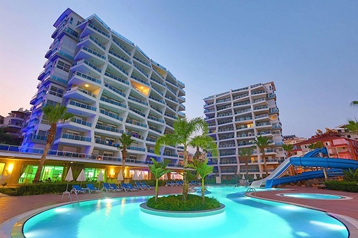 Furnished 1+1 Apartment in Cikcilli, Alanya with Full Resort Facilities
