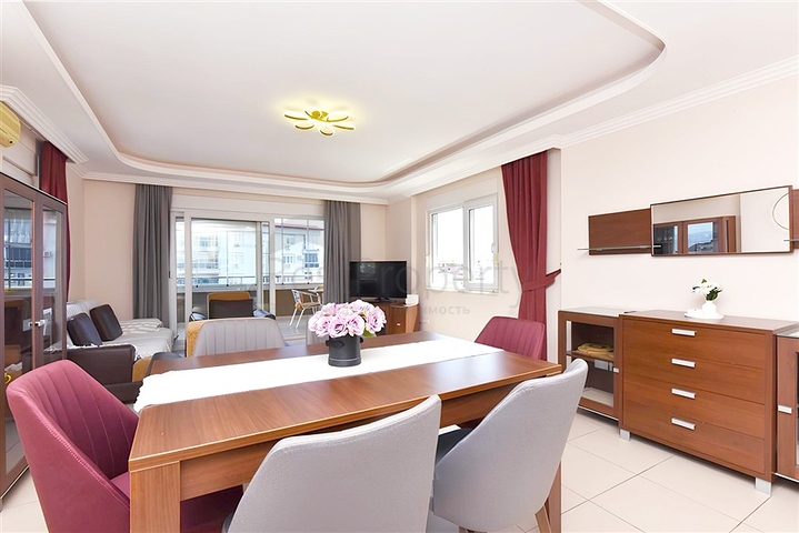 Sea-View 2+1 Apartment in Cikcilli, Alanya | 120 m², Furnished