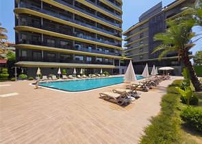 1+1 Apartment in Cleopatra Area, 400 m from the Beach — New Complex