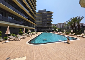 1+1 Apartment in Cleopatra Area, 400 m from the Beach — New Complex