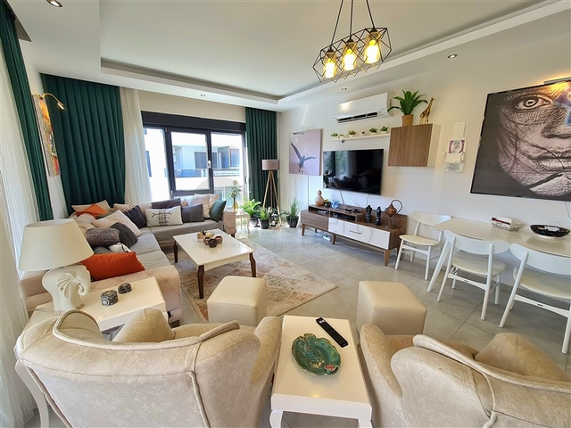 Furnished 1+1 Apartment in Oba, Alanya — 88 m² in Modern Complex