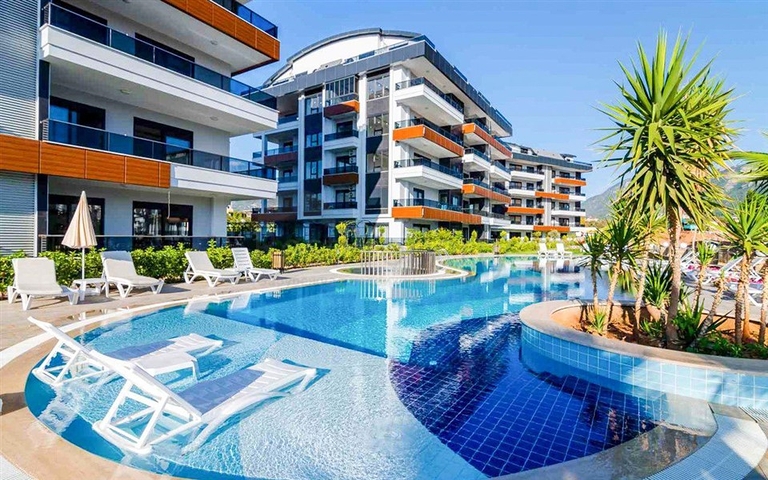 Furnished 1+1 Apartment in Oba, Alanya — 88 m² in Modern Complex