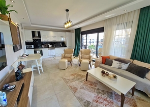 Furnished 1+1 Apartment in Oba, Alanya — 88 m² in Modern Complex