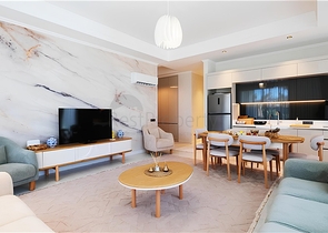 Luxury 3+1 apartment with garden in an elite complex by the sea