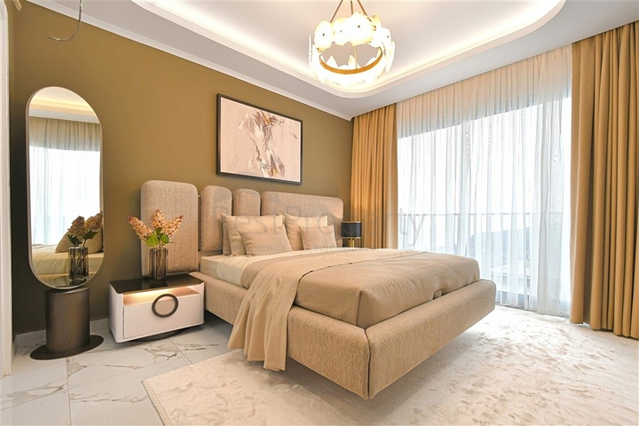 Modern 3+1 villa with panoramic sea views in Bektash area